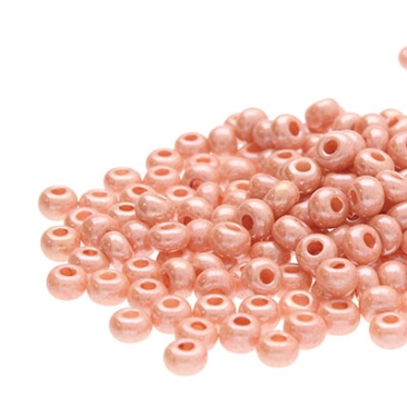 11/0 Preciosa Rocailles Perlen, Rund (ca. 2 mm), Farbe: Pink Opal Luster, Röhrchen mit ca. 24 Gramm