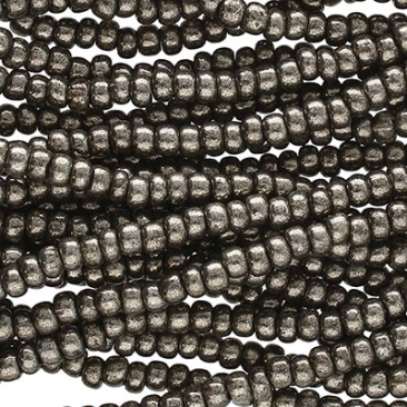 11/0 Preciosa Rocailles Perlen, Rund (ca. 2 mm), Farbe: Metallic Chrome, Röhrchen mit ca. 24 Gramm