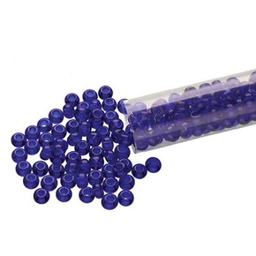 11/0 Preciosa Rocailles Perlen, Rund (ca. 2 mm), Farbe: Dark Sapphire, Röhrchen mit ca. 24 Gramm