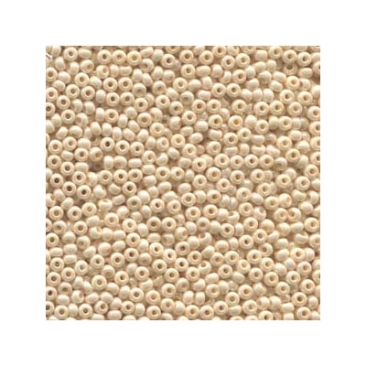 11/0 Preciosa Rocailles Perlen, Rund (ca. 2 mm), Farbe: Eggshell, Röhrchen mit ca. 24 Gramm