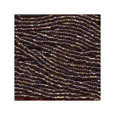 11/0 Preciosa Rocailles Perlen, Rund (ca. 2 mm), Farbe: Black Diamond Colorlined AB, Röhrchen mit ca. 24 Gramm