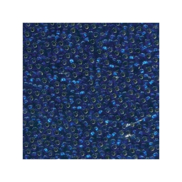 11/0 Preciosa Rocailles Perlen, Rund (ca. 2 mm), Farbe: Dark Blue Silverlined, Röhrchen mit ca. 24 Gramm