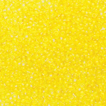 11/0 Preciosa Rocailles Perlen, Rund (ca. 2 mm), Farbe: Yellow Transparent, Röhrchen mit ca. 24 Gramm