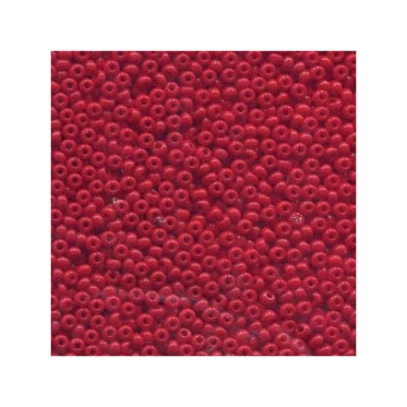 11/0 Preciosa Rocailles Perlen, Rund (ca. 2 mm), Farbe: Red, Röhrchen mit ca. 24 Gramm