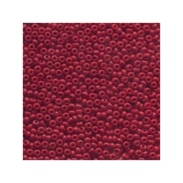 11/0 Preciosa Rocailles Perlen, Rund (ca. 2 mm), Farbe: Dark  Red, Röhrchen mit ca. 24 Gramm