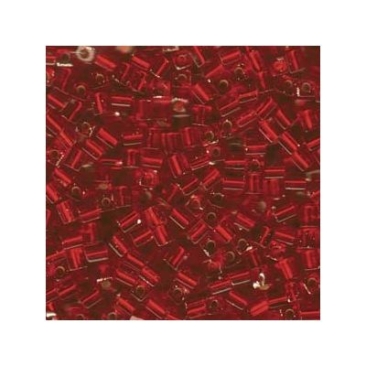 Miyuki cube 4 mm, silverlined flame red, approx. 20 gr