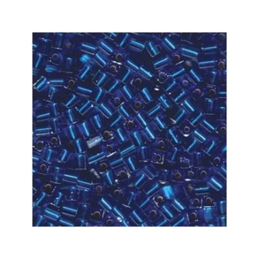 Miyuki cube 4 mm, silverlined medium blue, approx. 20 gr