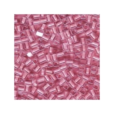 Miyuki dice 4 mm, colour-lined pink, approx. 20 gr