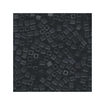 Miyuki kubus 4 mm, mat ondoorzichtig zwart, ca. 20 gr