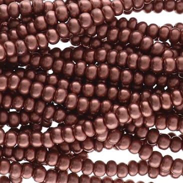 6/0 Preciosa Rocailles Perlen, Rund (ca. 4 mm), Farbe: Bronze Copper, Röhrchen mit ca. 20 Gramm