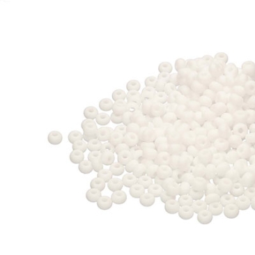 6/0 Preciosa Rocailles Perlen, Rund (ca. 4 mm), Farbe: Chalk Matte, Röhrchen mit ca. 20 Gramm