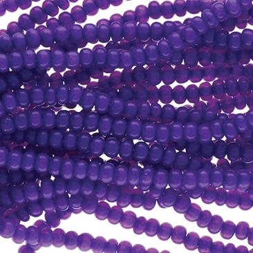6/0 Preciosa Rocailles Perlen, Rund (ca. 4 mm), Farbe: Violet Dyed Terra, Röhrchen mit ca. 20 Gramm