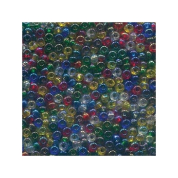 6/0 Preciosa Rocailles Perlen, Rund (ca. 4 mm), Farbe: Cosmic AB Mix, Röhrchen mit ca. 24 Gramm