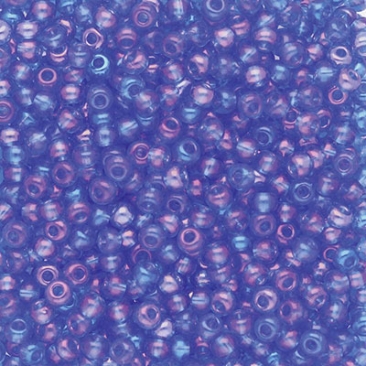 6/0 Preciosa Rocailles Perlen, Rund (ca. 4 mm), Farbe: Sapphire AB, Röhrchen mit ca. 20 Gramm