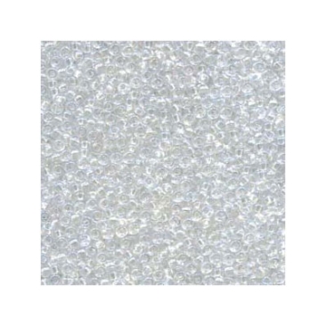 6/0 Preciosa Rocailles Perlen, Rund (ca. 4 mm), Farbe: Crystal AB, Röhrchen mit ca. 20 Gramm