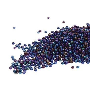6/0 Preciosa Rocailles Perlen, Rund (ca. 4 mm), Farbe: Blue Iris, Röhrchen mit ca. 20 Gramm