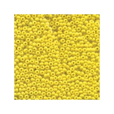 6/0 Preciosa Rocailles Perlen, Rund (ca. 4 mm), Farbe: Yellow Opal, Röhrchen mit ca. 20 Gramm
