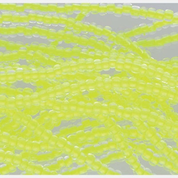 8/0 Preciosa Rocailles Perlen, Rund (ca. 3 mm), Farbe: Crystal/Neon Yellow Lined, Röhrchen mit ca. 22 Gramm