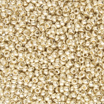 8/0 Preciosa Rocailles Perlen, Rund (ca. 3 mm), Farbe: Silver Metallic, Röhrchen mit ca. 22 Gramm