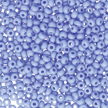 8/0 Preciosa Rocailles Perlen, Rund (ca. 3 mm), Farbe: Pale Blue, Röhrchen mit ca. 22 Gramm
