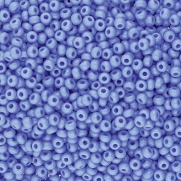8/0 Preciosa Rocailles Perlen, Rund (ca. 3 mm), Farbe: Light Royal Blue, Röhrchen mit ca. 22 Gramm