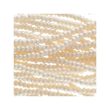 8/0 Preciosa Rocailles Perlen, Rund (ca. 3 mm), Farbe: Light Eggshell, Röhrchen mit ca. 22 Gramm