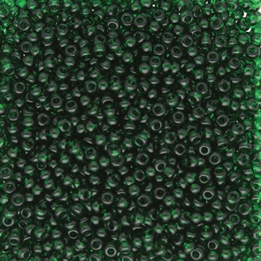 8/0 Preciosa Rocailles Perlen, Rund (ca. 3 mm), Farbe: Green Transparent, Röhrchen mit ca. 22 Gramm