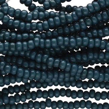 8/0 Preciosa Rocailles Perlen, Rund (ca. 3 mm), Farbe: Opaque Dark Jade, Röhrchen mit ca. 22 Gramm