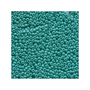 8/0 Preciosa Rocailles Perlen, Rund (ca. 3 mm), Farbe: Green Turquoise, Röhrchen mit ca. 22 Gramm
