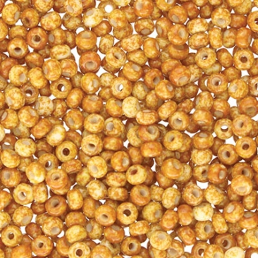 8/0 Preciosa Rocailles Perlen, Rund (ca. 3 mm), Farbe: Travertine, Röhrchen mit ca. 22 Gramm