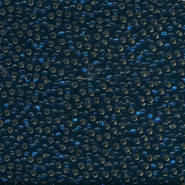 8/0 Preciosa Rocailles Perlen, Rund (ca. 3 mm), Farbe: Montana Silverlined, Röhrchen mit ca. 22 Gramm