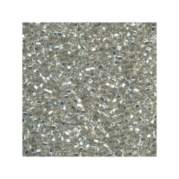 8/0 Preciosa Rocailles Perlen, Rund (ca. 3 mm), Farbe: Crystal Silverlined, Röhrchen mit ca. 22 Gramm