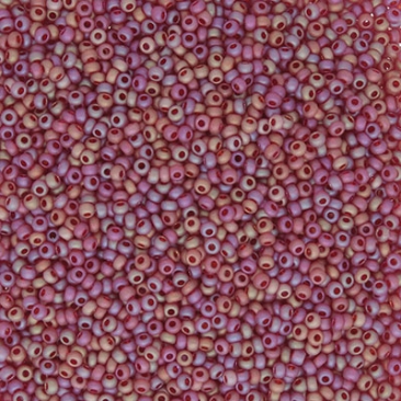 8/0 Preciosa Rocailles Perlen, Rund (ca. 3 mm), Farbe: Garnet Matte AB, Röhrchen mit ca. 22 Gramm