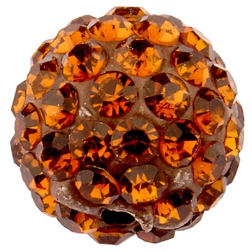 Shamballa Perle, Kugel, Durchmesser 10 mm, Farbe: Coffee, Lochdurchmesser: 1,5 mm