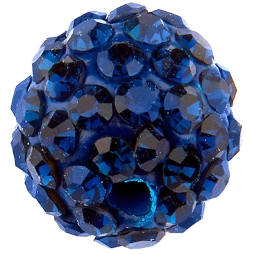 Shamballa Perle, Kugel, Durchmesser 10 mm,  Farbe: Montana, Lochdurchmesser: 1,5 mm