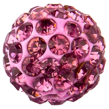 Shamballa Perle, Kugel, Durchmesser 10 mm, Farbe: Light Amethyst, Lochdurchmesser: 1,5 mm