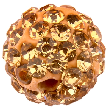 Shamballa Perle, Kugel, Durchmesser 10 mm, Farbe: Light Peach, Lochdurchmesser: 1,5 mm