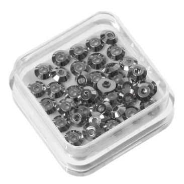 40 Metal spacer disc, 4 x 1.3 mm, silver-coloured