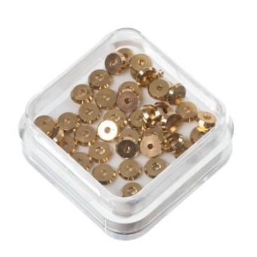 40 Metal spacer disc, 4 x 1.3 mm, gold-coloured