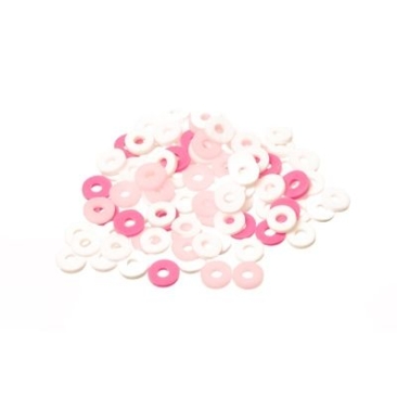 Katsuki Perlen Mix, Durchmesser 6 mm, Farbe: Pink candy, ca. 100 Stück