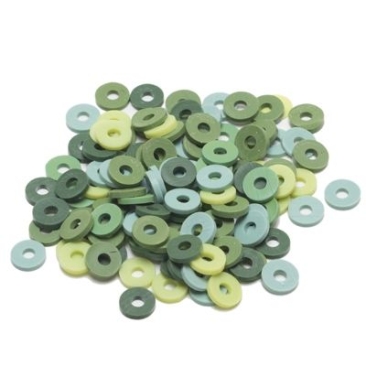 Katsuki beads mix, diameter 6 mm, colour: Green forest, approx. 100 pcs.
