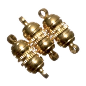 Magnetic fasteners, approx. length 17 mm, gold-coloured, 3 pcs.