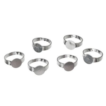 Ring rails, adjustable, top 10 mm,silver-coloured, 6 pcs.