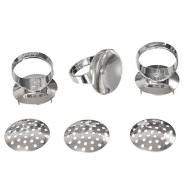Ring rails, adjustable, sieve 16 mm, 3 pieces, silver-coloured