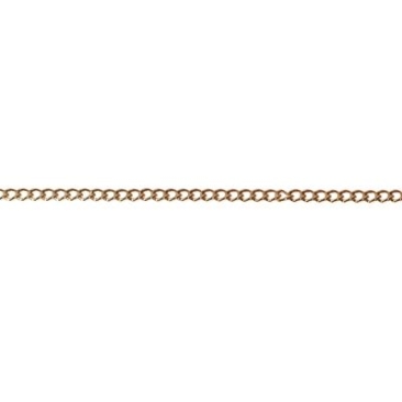 Jewellery curb chain, fine link, 1m, gold-coloured