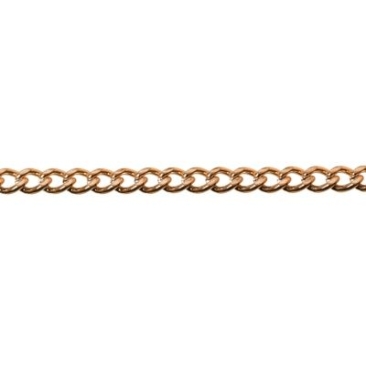 Jewellery curb chain,1m, gold-coloured, chain links 3 x 3.5 mm