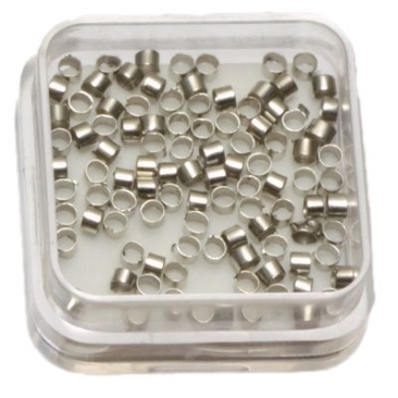 100 squeeze tubes, size 2.0 x 1.5 mm, silver-coloured