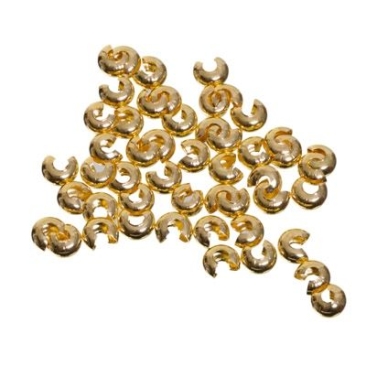 Perles de doublage, 4 mm, doré, 50 pièces