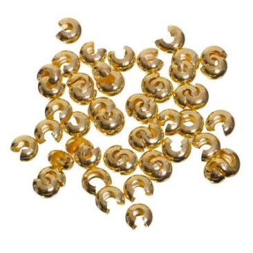 Perles de doublage, 5 mm, doré, 50 pièces