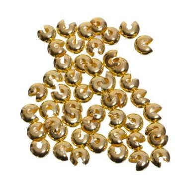 Laminating beads, 6 mm, gold-coloured, 50 pcs.